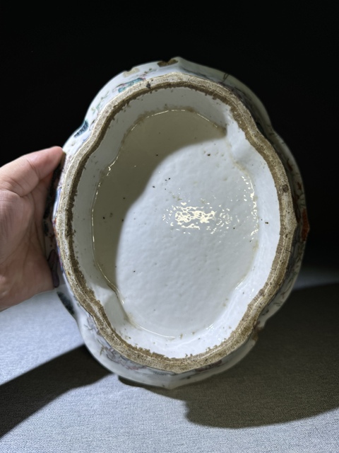 古玩陶瓷清代晚期細路粉彩十二花神紋貢盤拍賣,當前價格2800元