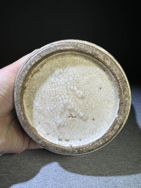 古玩陶瓷清代中期哥釉青花封神榜雷震子戰土行孫紋大觀音瓶拍賣,當前價格2800元
