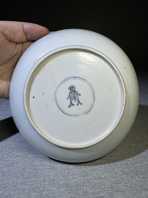 古玩陶瓷清代康熙青花三鳳捧壽圖青花盤康熙青花瓷器盤子拍賣,當前價格2800元