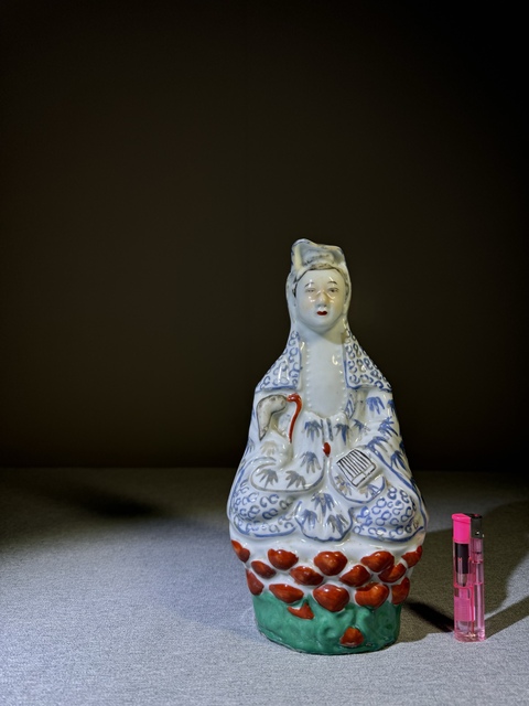 古玩陶瓷民國粉彩觀音塑像觀音瓷塑觀世音菩薩瓷塑塑像拍賣,當前價格1500元