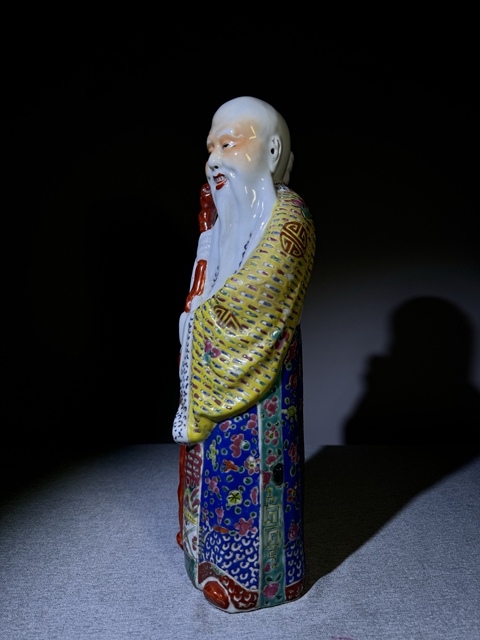 古玩陶瓷民國(guó)粉彩壽星瓷塑塑像民國(guó)壽星大瓷塑拍賣(mài),當(dāng)前價(jià)格5800元