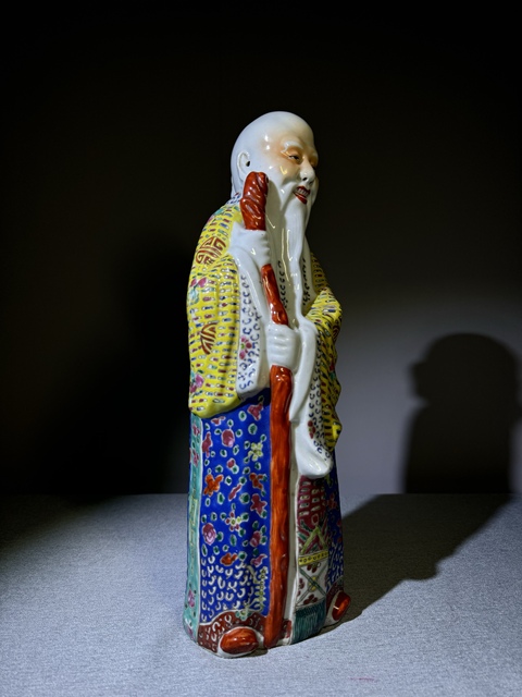 古玩陶瓷民國(guó)粉彩壽星瓷塑塑像民國(guó)壽星大瓷塑拍賣(mài),當(dāng)前價(jià)格5800元
