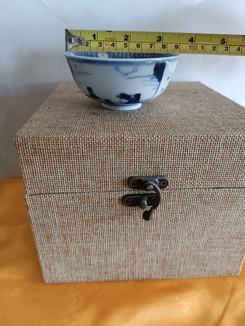古玩陶瓷永樂年制款清晚期玉壁底青花赤壁賦紋茶盞拍賣,當前價格198元