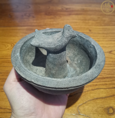 古玩陶瓷漢灰陶鳥柱盤拍賣,當前價格4500元