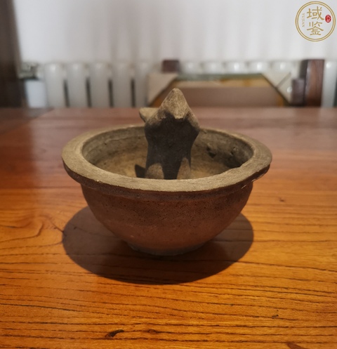古玩陶瓷漢灰陶鳥柱盤拍賣,當前價格4500元