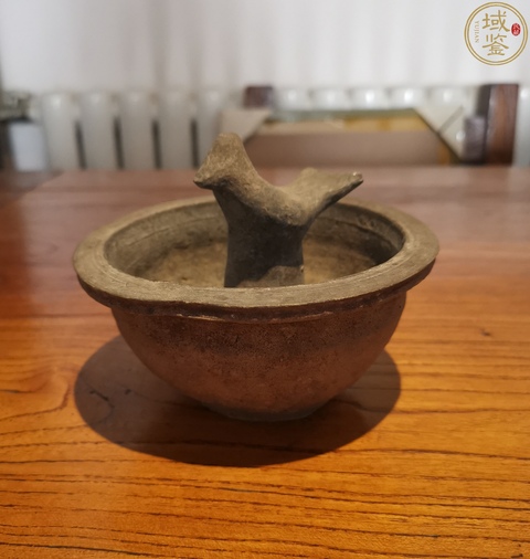 古玩陶瓷漢灰陶鳥柱盤拍賣,當前價格4500元