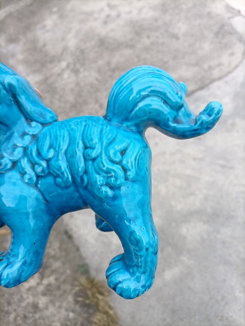 古玩陶瓷孔雀藍釉獅子拍賣，當前價格600元