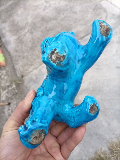 古玩陶瓷孔雀藍釉獅子拍賣，當前價格600元