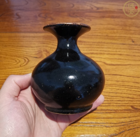古玩陶瓷明黑釉玉壺春瓶拍賣,當前價格136元