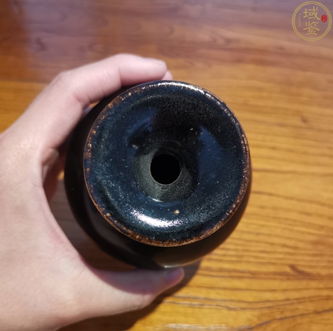 古玩陶瓷明黑釉玉壺春瓶拍賣,當前價格136元