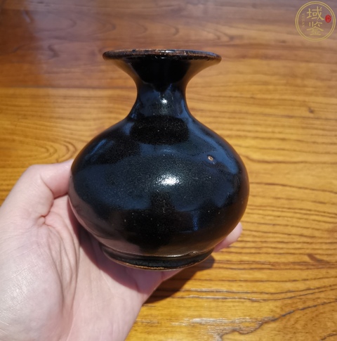 古玩陶瓷明黑釉玉壺春瓶拍賣,當前價格136元