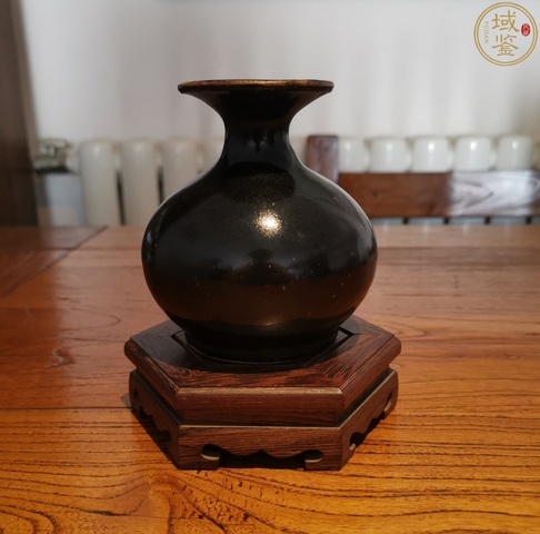 古玩陶瓷明黑釉玉壺春瓶拍賣,當前價格136元