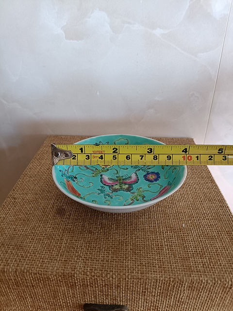 古玩陶瓷大清光緒年制款松石綠粉彩瓜瓞綿綿紋賞盤拍賣，當前價格488元