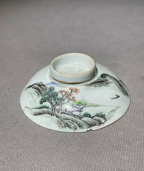 古玩陶瓷民國淺降彩茶碗拍賣,當(dāng)前價(jià)格1200元