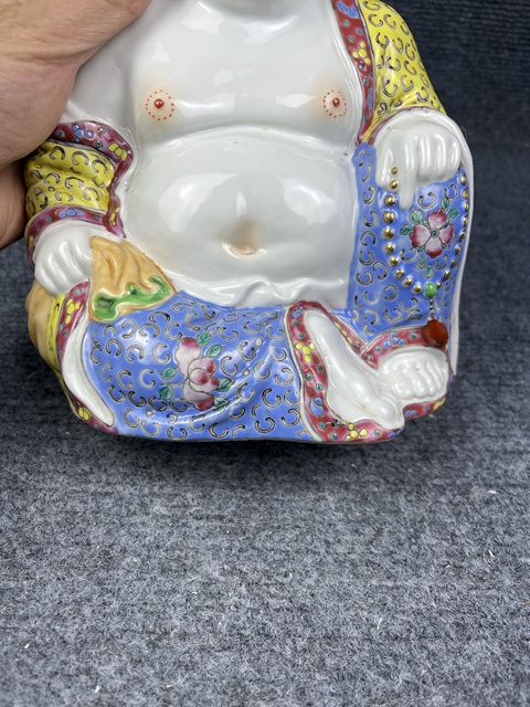 置物　弥勒佛 粉彩人物 域鉴古玩】民国·粉彩五子登科弥勒立像鉴定结果_民国·粉彩五子