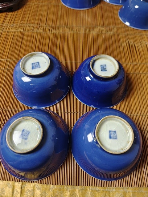 古玩陶瓷清中 祭藍釉茶杯拍賣,當前價格1280元