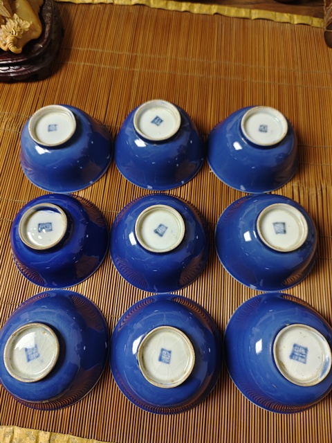古玩陶瓷清中 祭藍釉茶杯拍賣,當前價格1280元