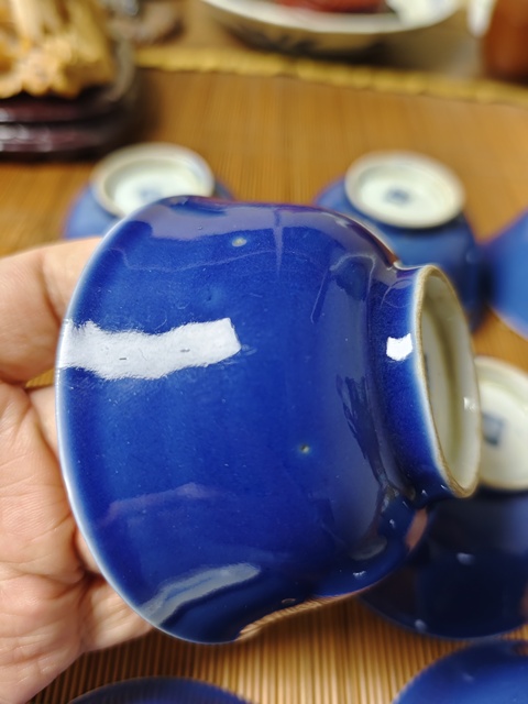 古玩陶瓷清中 祭藍釉茶杯拍賣,當前價格1280元
