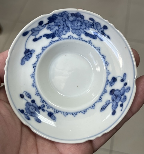 古玩陶瓷青花花卉紋蓋碗拍賣，當前價格7500元