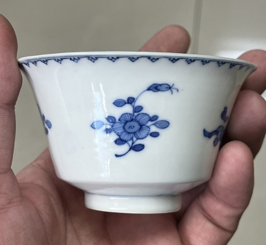古玩陶瓷青花花卉紋蓋碗拍賣，當前價格7500元