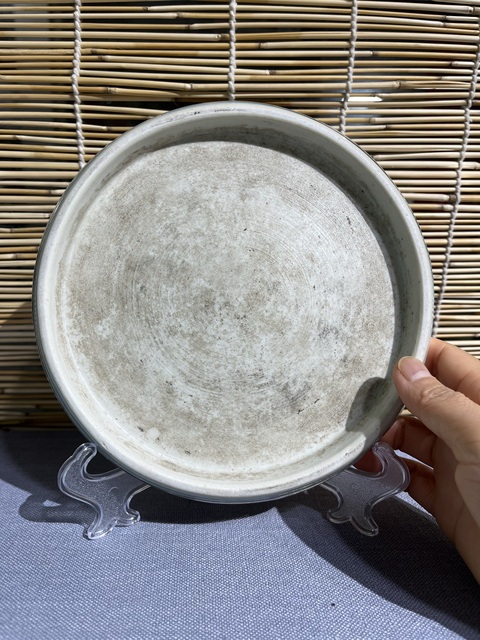 古玩陶瓷青花過墻龍紋盤改件壺承拍賣,當前價格2600元