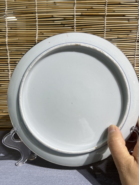 古玩陶瓷青花夔龍紋盤改件壺承拍賣,當前價格1800元