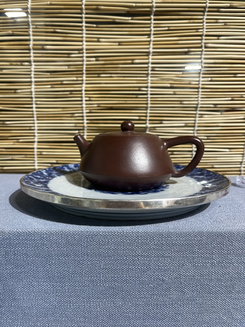 古玩陶瓷青花夔龍紋盤改件壺承拍賣,當前價格1800元