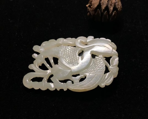 古玩玉器明末清初和田玉雕“鳳鳥(niǎo)佩”拍賣,當(dāng)前價(jià)格8000元