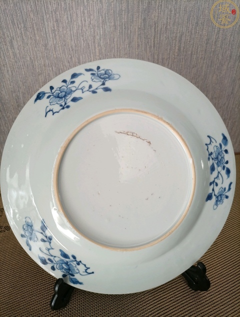 古玩陶瓷清早·青花仕女嬰戲紋折沿盤一對拍賣,當前價格5555元