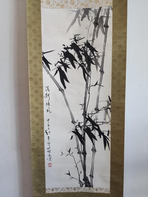 古玩字畫四川書畫名家 馮灌父先生弟子 黃沛先生 清影搖風 手工原裱立軸拍賣，當前價格800元