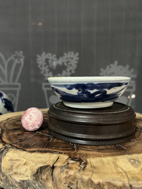 古玩陶瓷清中期青花研缽（一套）拍賣，當前價格588元