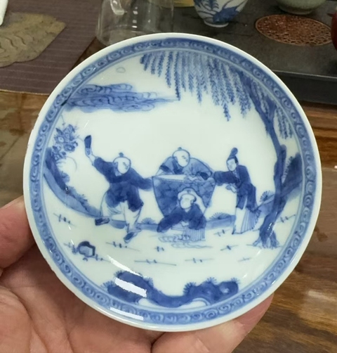 古玩陶瓷清康熙司馬光砸缸小盤拍賣，當前價格5380元