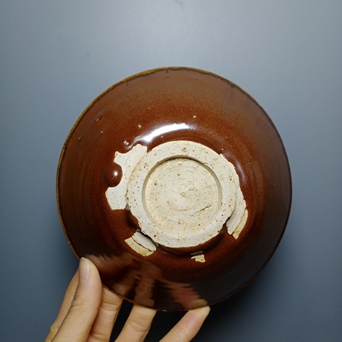 古玩陶瓷元代磁州窯紫金釉茶碗拍賣，當前價格3600元