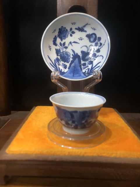 古玩陶瓷（精品杯碟）清-康熙-洞石花卉紋-青花杯碟套裝拍賣，當前價格1281元