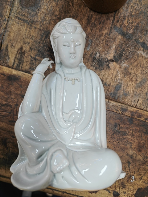 古玩陶瓷德化白瓷觀音造像拍賣，當前價格380元