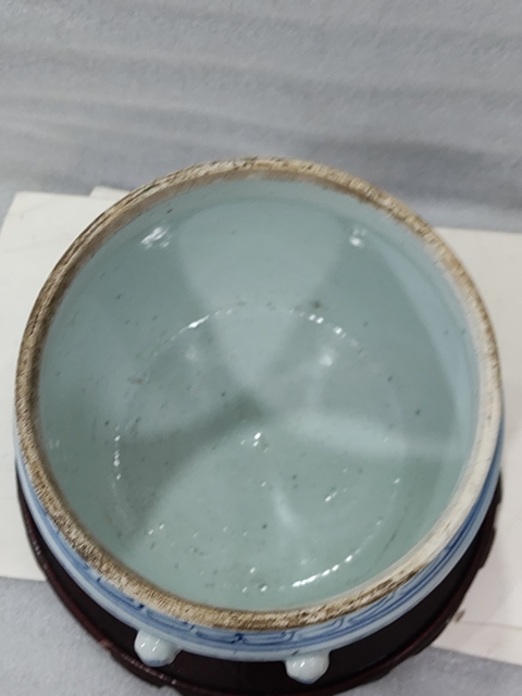 古玩陶瓷青花纏枝花紋四系粥罐拍賣,當前價格1288元