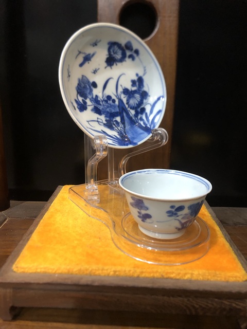 古玩陶瓷（精品杯碟）清-康熙-洞石花卉紋-青花杯碟套裝拍賣，當前價格1281元