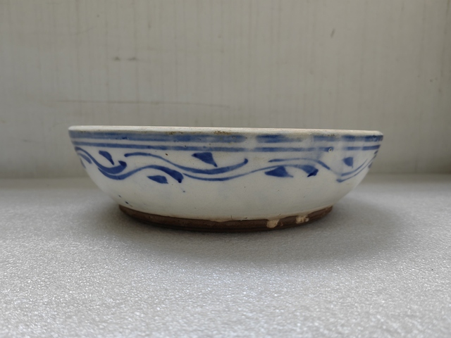 古玩陶瓷青花魚藻紋淺碗拍賣,當前價格398元