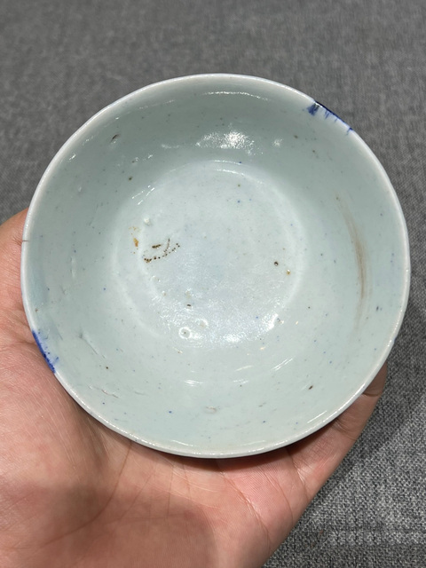 古玩陶瓷清中期青花茶碗拍賣,當前價格550元