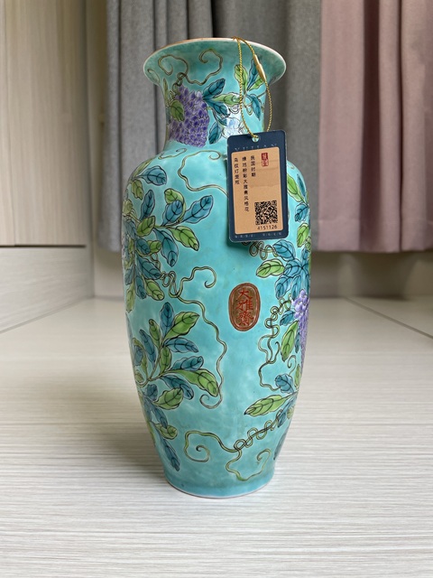 大清同治年製 黄地粉彩 竹彫刻 花入 花瓶 唐物 色絵粉彩 中国古玩 大清同治年製 黄地粉彩 竹彫刻 花入 花瓶 唐物 色絵粉彩 中国