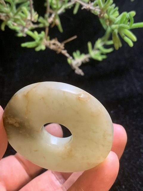 古玩玉器明代和田玉雕“素紋璧”拍賣，當前價格9500元