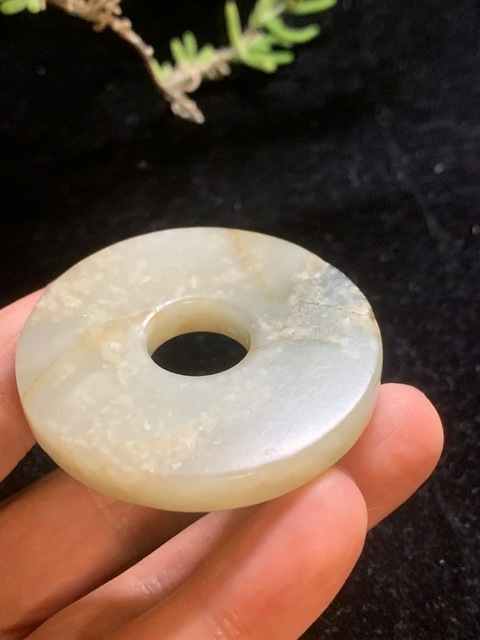 古玩玉器明代和田玉雕“素紋璧”拍賣，當前價格9500元