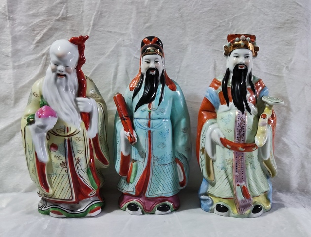 古玩陶瓷福祿壽三星人物塑像拍賣,當前價格788元