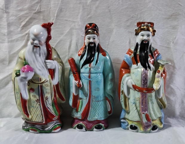 古玩陶瓷福祿壽三星人物塑像拍賣,當前價格788元