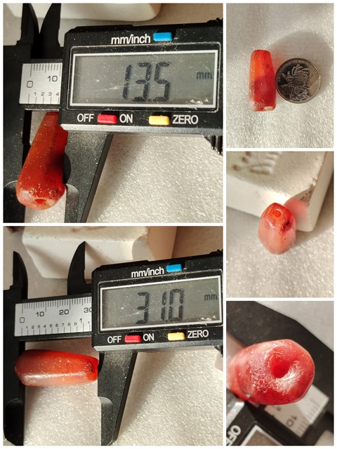 古玩玉器天然紅瑪瑙“多棱珠”吊墜拍賣，當前價格0元