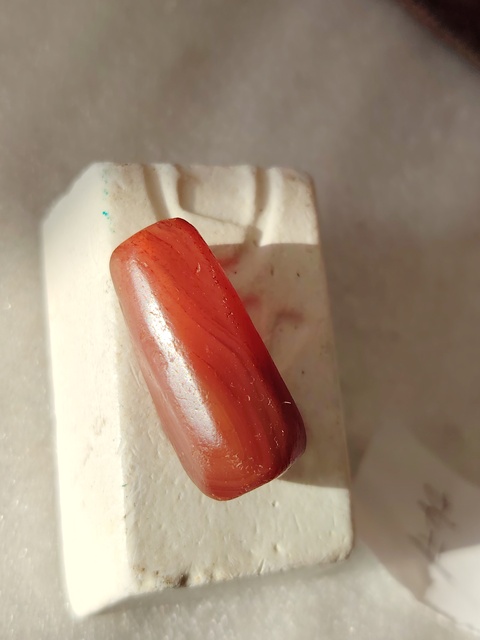 古玩玉器天然紅瑪瑙“多棱珠”吊墜拍賣，當前價格0元