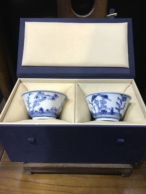 古玩陶瓷(精品品茗杯)清·康熙·訪友圖·青花品茗杯一對(duì)拍賣,當(dāng)前價(jià)格2097元
