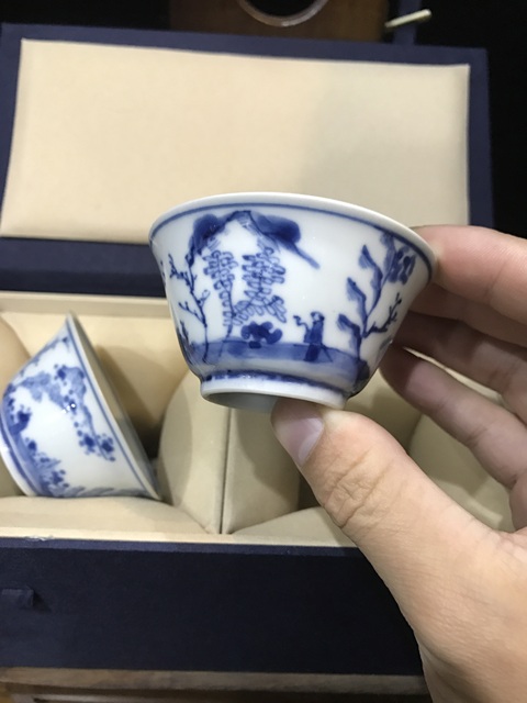 古玩陶瓷(精品品茗杯)清·康熙·訪友圖·青花品茗杯一對(duì)拍賣,當(dāng)前價(jià)格2097元