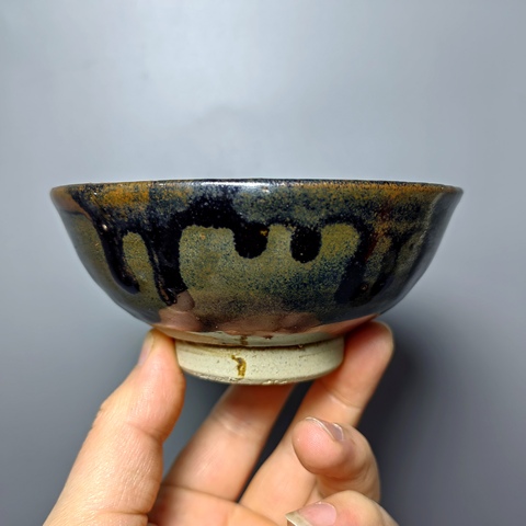 古玩陶瓷明代?磁州窯黑釉茶碗拍賣,當前價格1200元