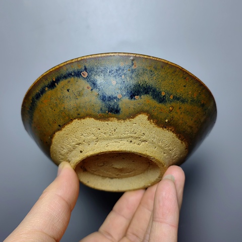古玩陶瓷元代,磁州窯鐵銹斑茶碗拍賣,當前價格999元